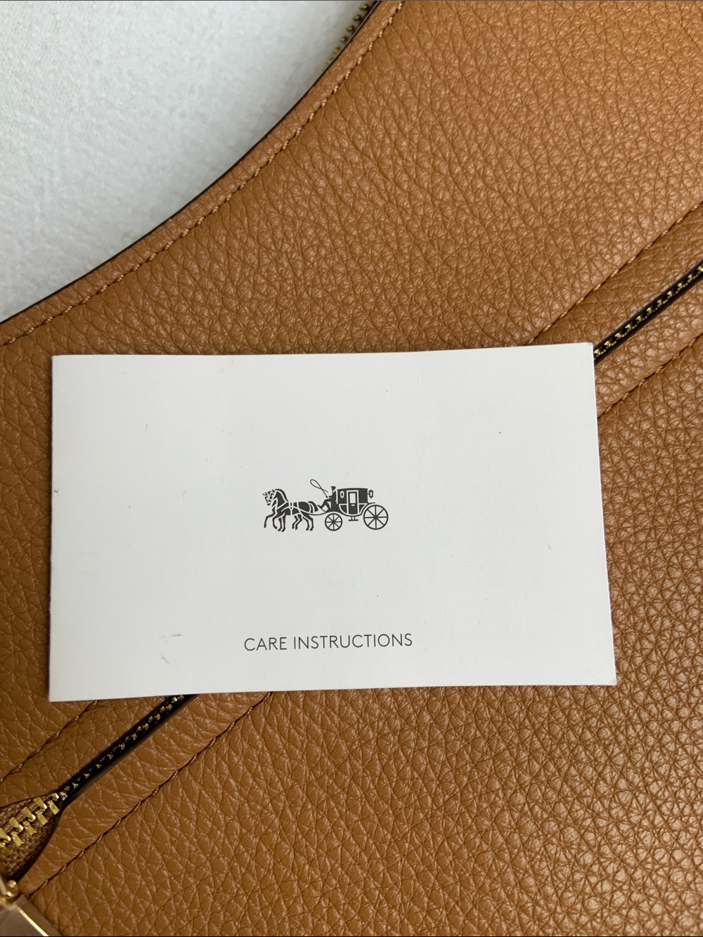 Coach Tan Pebble Leather Shoulder Bag with Red and Black Strap - Picture 3 of 6